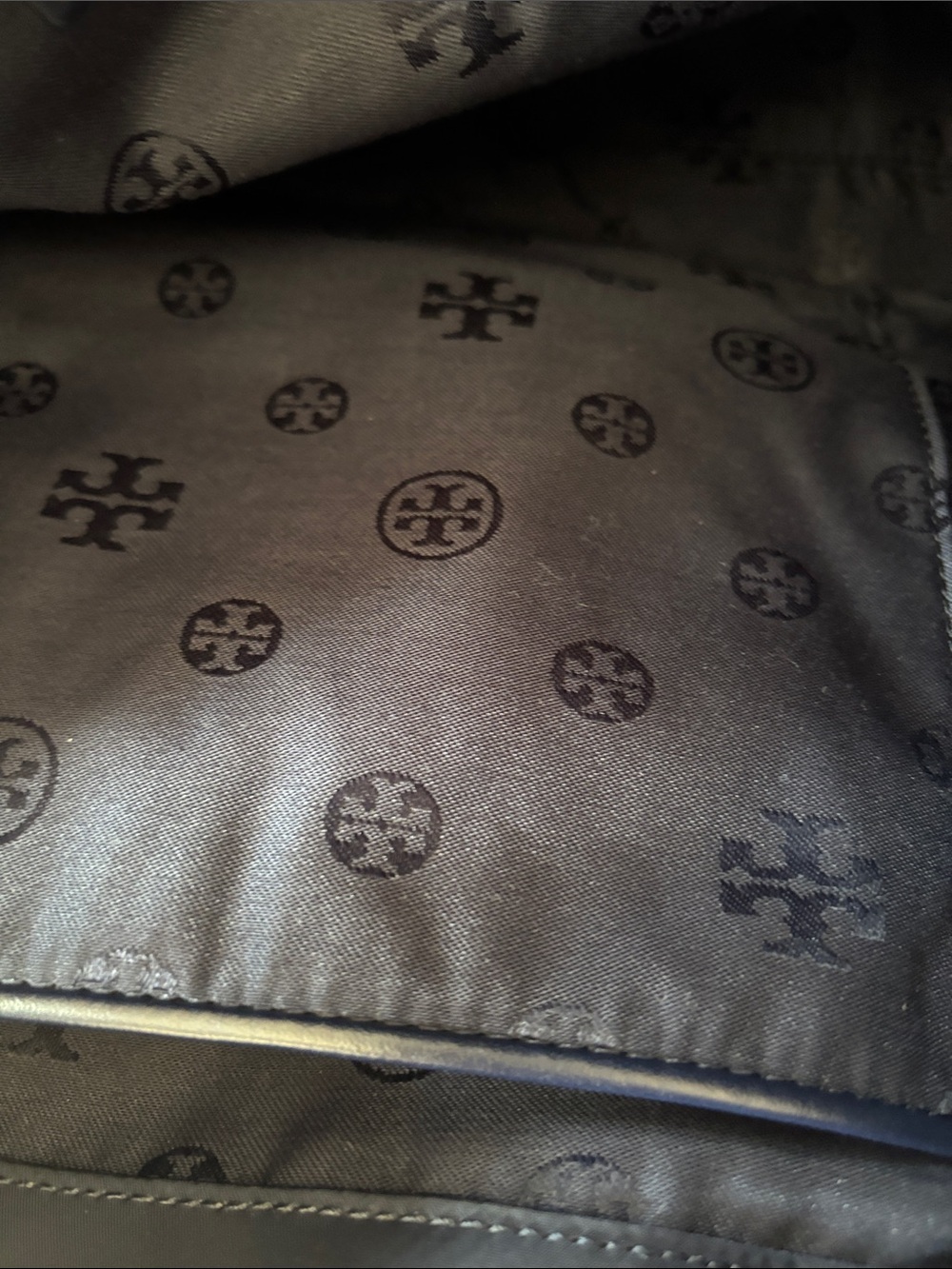 Tory Burch Navy Logo Nylon Tote - Picture 6 of 10